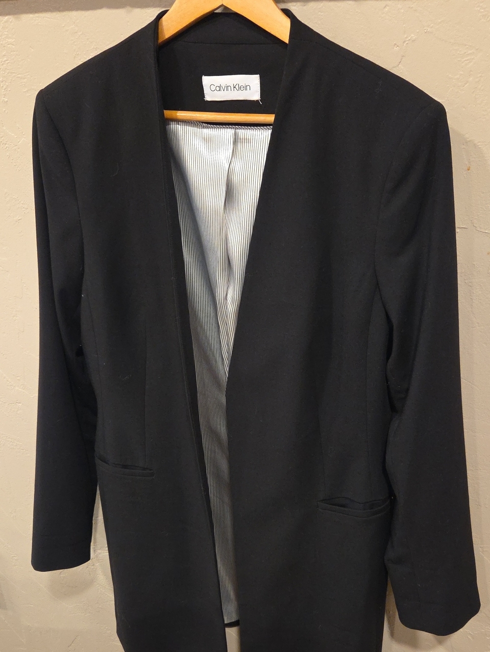Calvin Klein Black Open-Front Women's Blazer Jacket